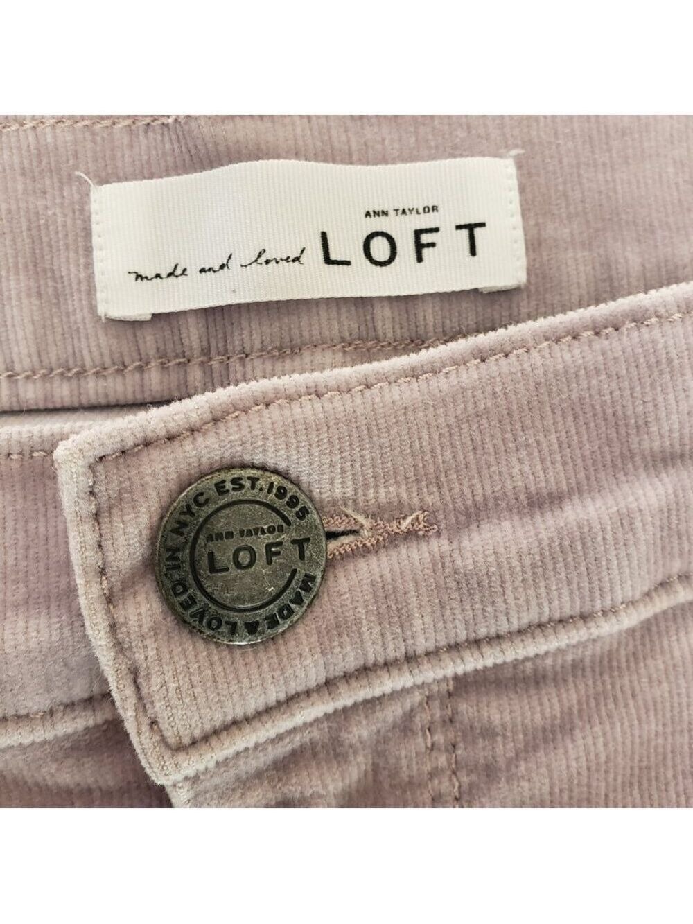 Ann Taylor LOFT Modern Skinny Corduroy Pants Size 10 Mauve Lavender - Picture 6 of 9